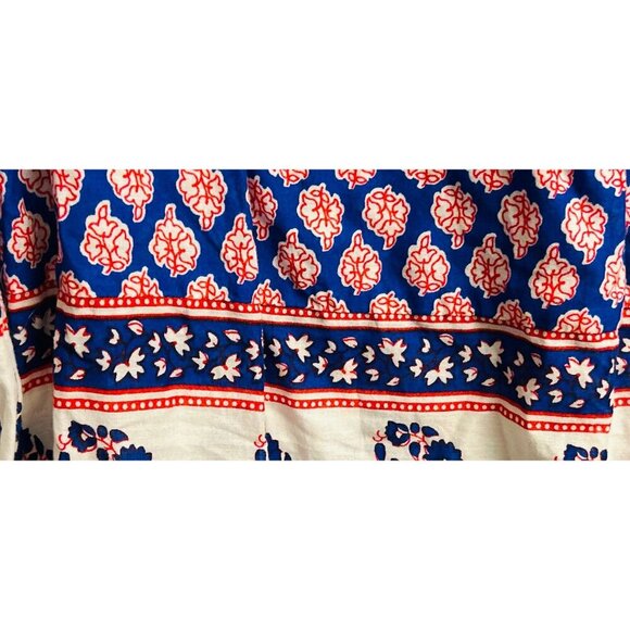 J.Crew French Country Peasant Red White Blue Paisley Top Boho Preppy Size XSmall - Picture 11 of 11